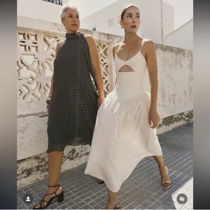 Zara White Cutout Midi Dress